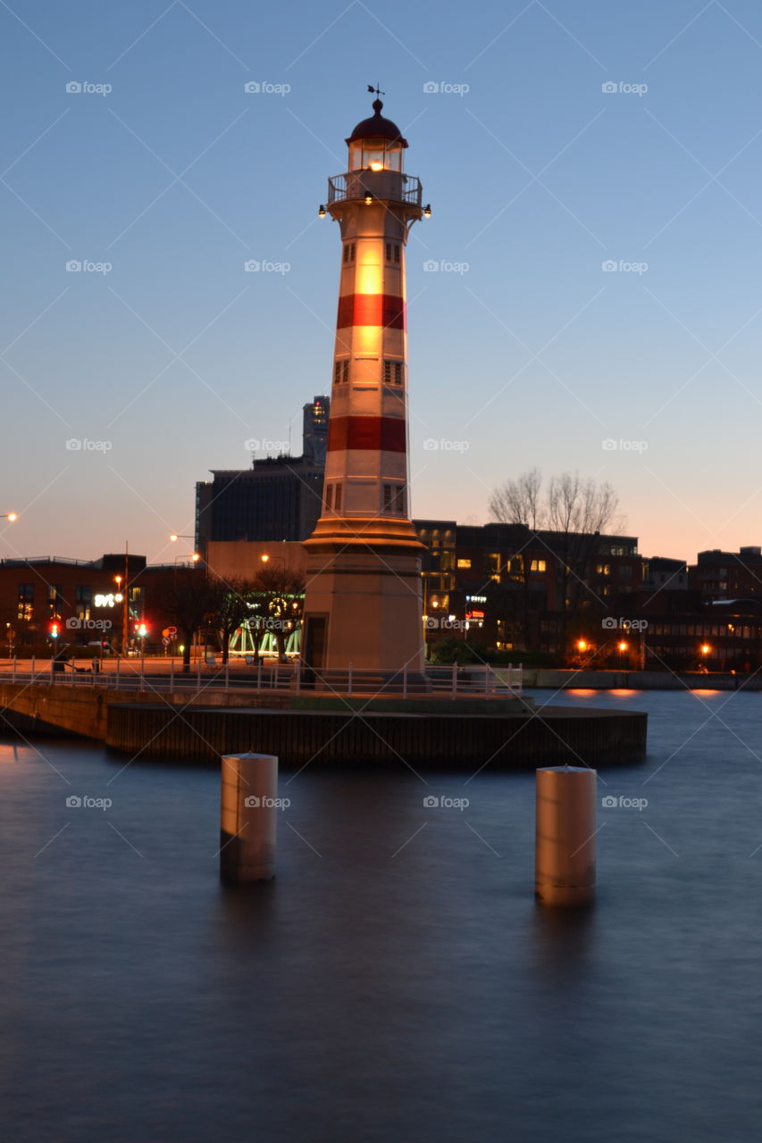 Lighthouse. Malmö by night