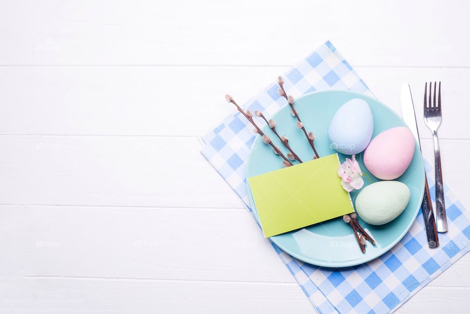 Easter eggs of pastel color