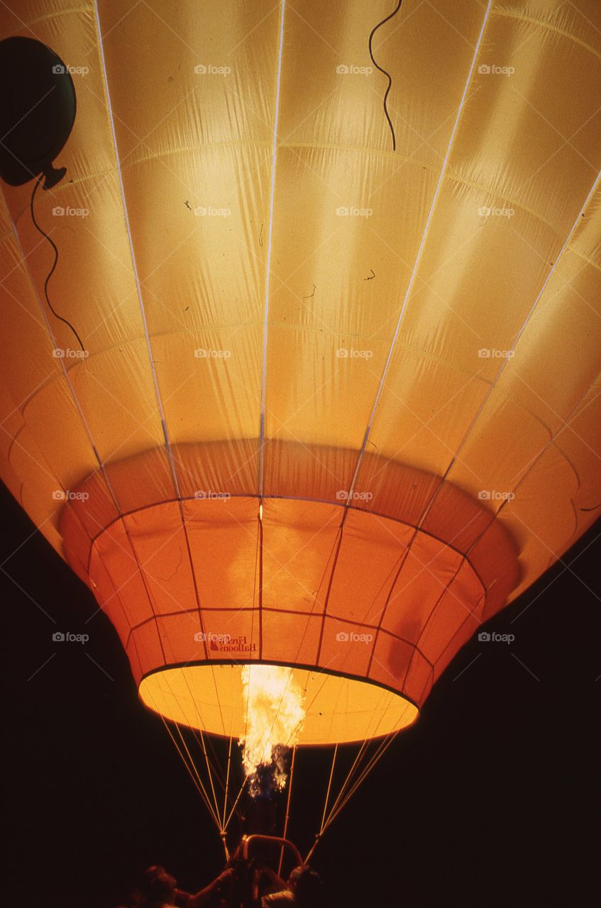hot air balloon yellow fire