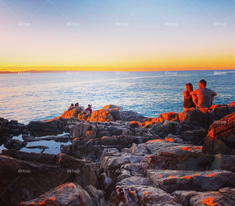 Watching the sunset over the sea