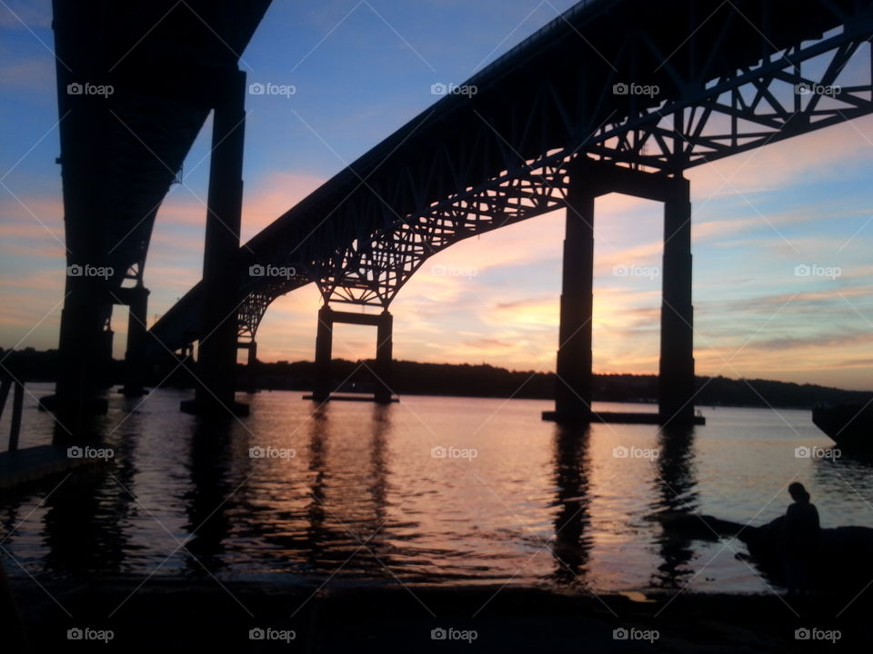 Bridges under sunset