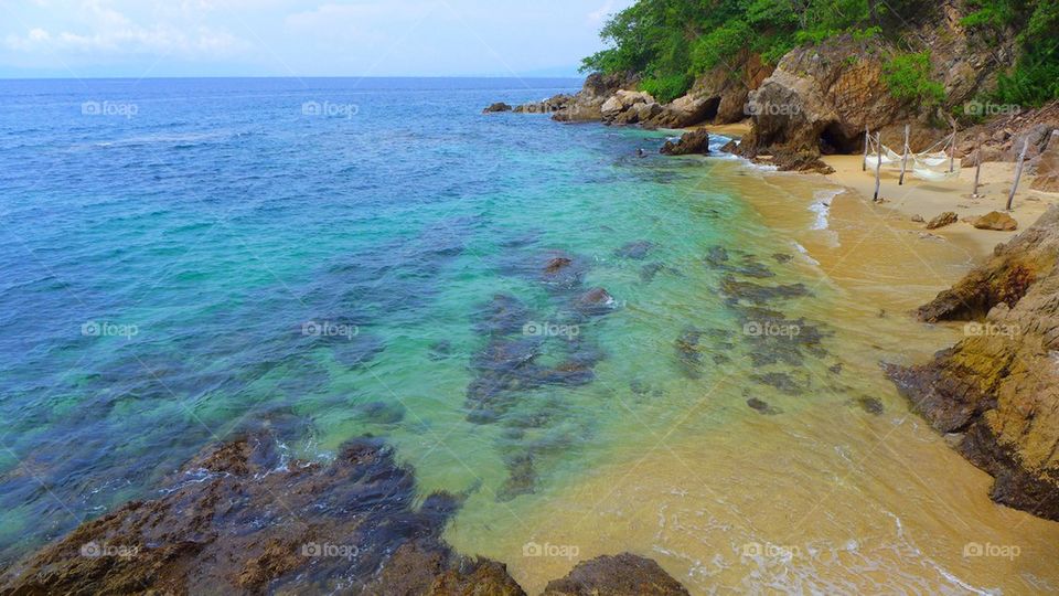High angle view of beach