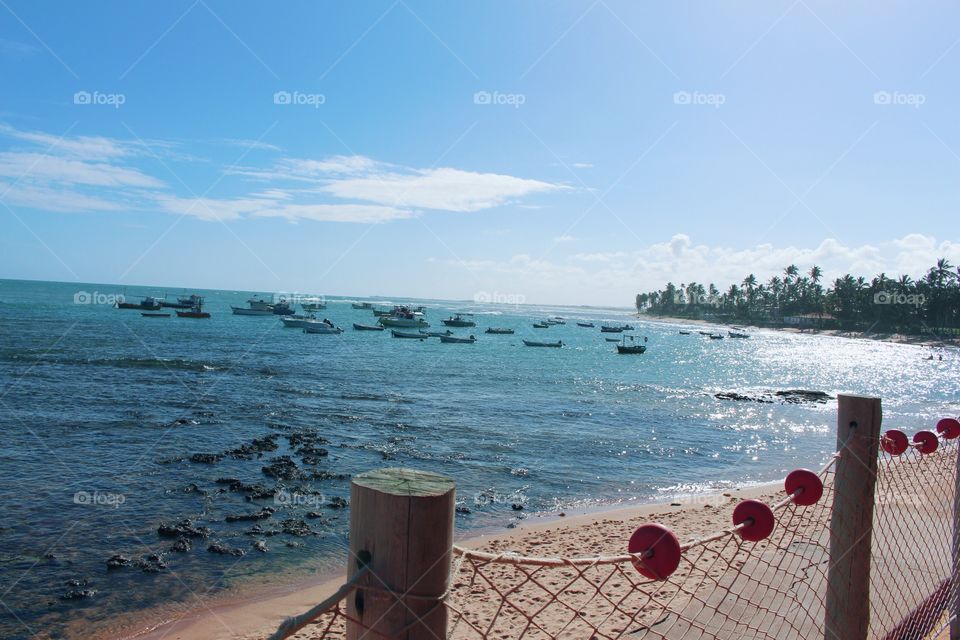 View of a beautiful and calm beach in Brazil