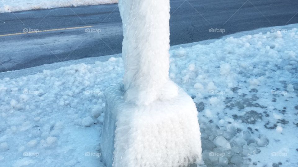 frozen light pole