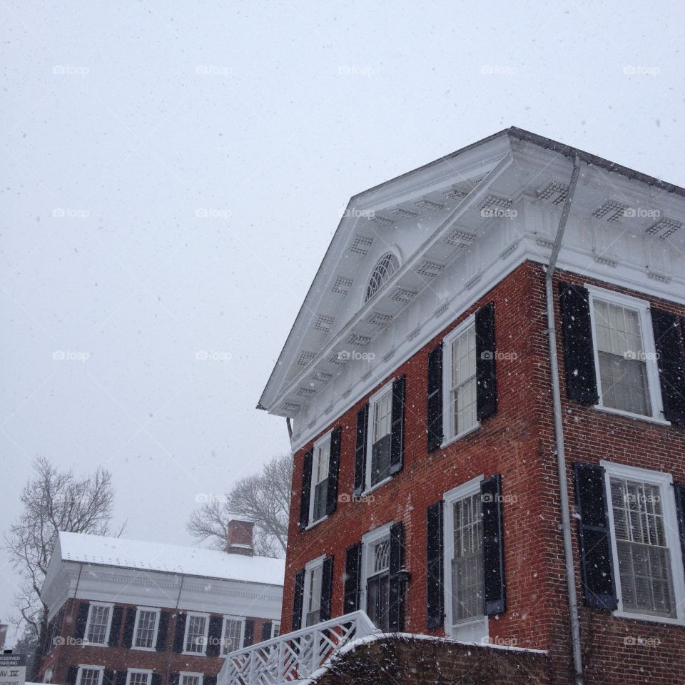 University of Virginia pavilion in the snow, January 2017. 