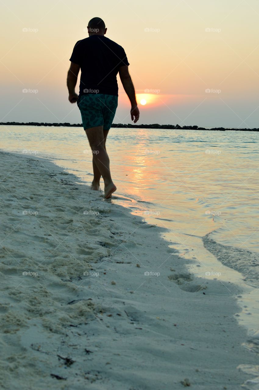 walking on the beach