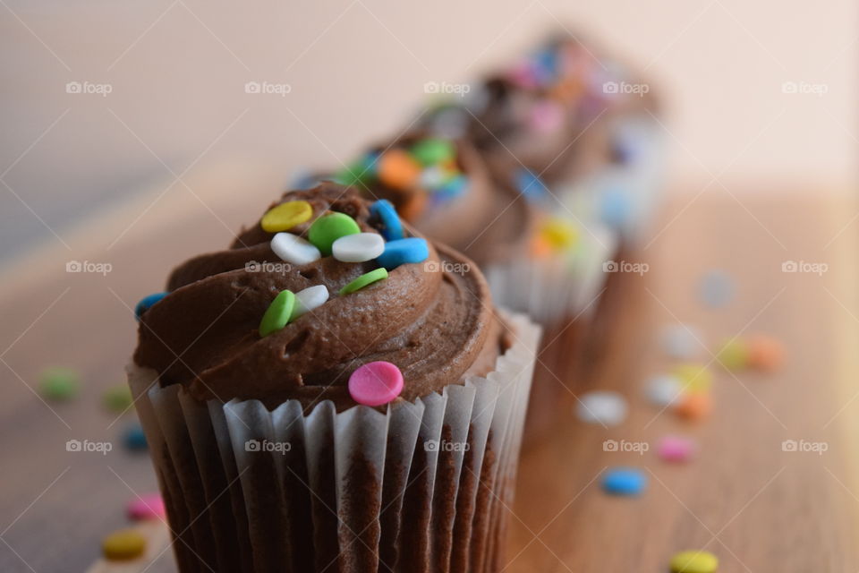 Close-up of chocolate cupcake
