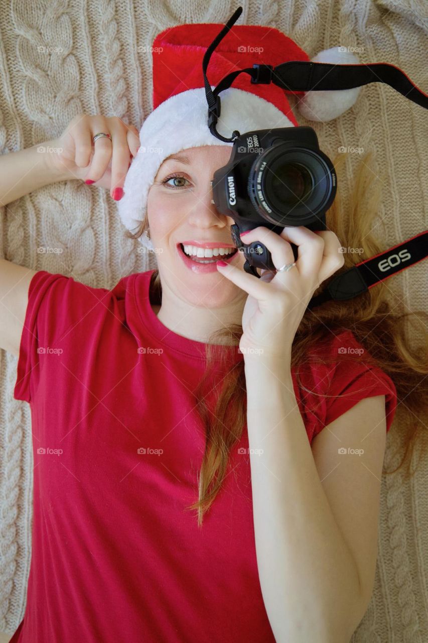 Portrait of girl photographer