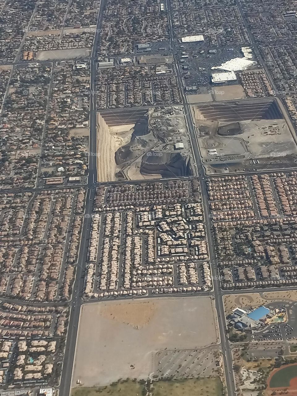 Las Vegas city view from an airplane