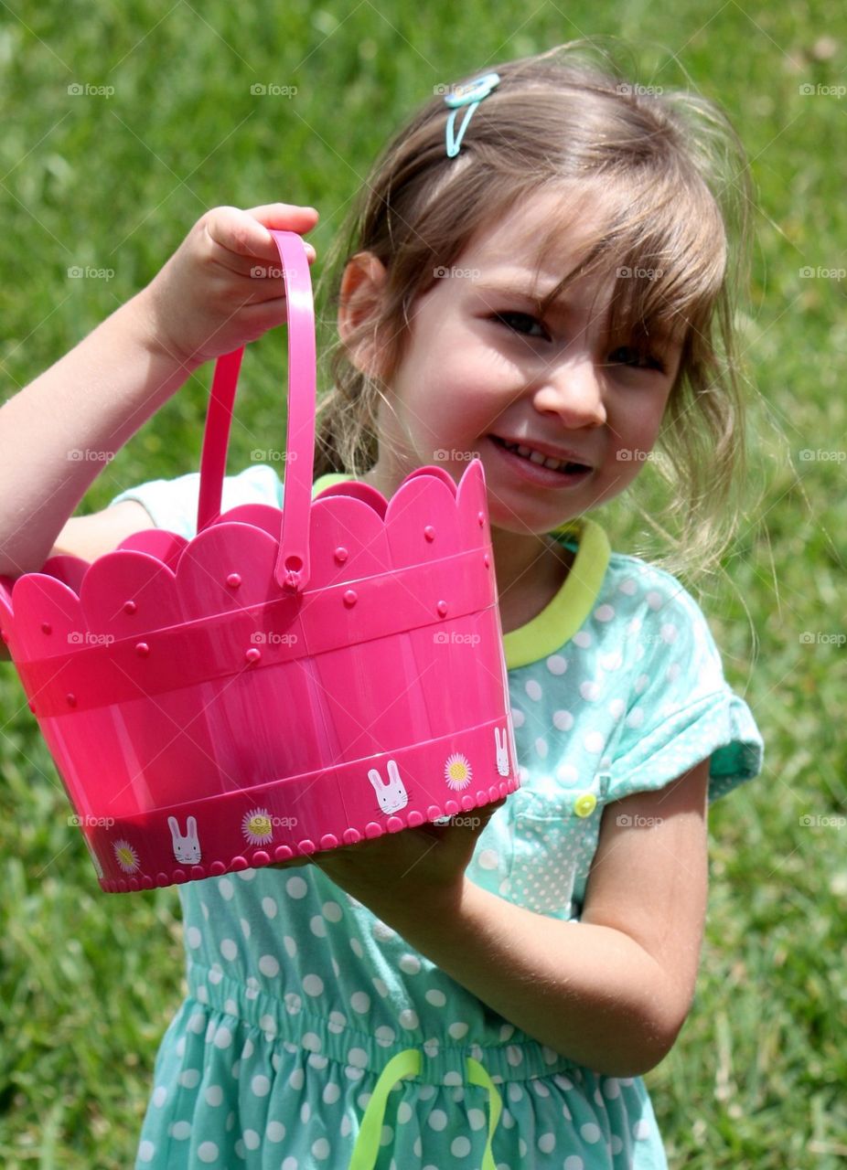 Girl with Easter basket