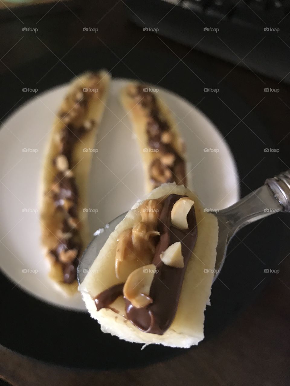 Banana with Nutella and Peanut Butter