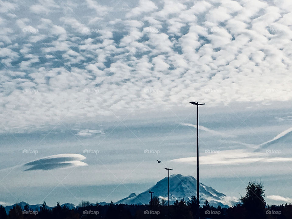 Clouds around Mt Rainier