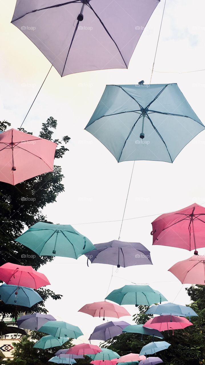 Colourful Umbrellas in the Sky 