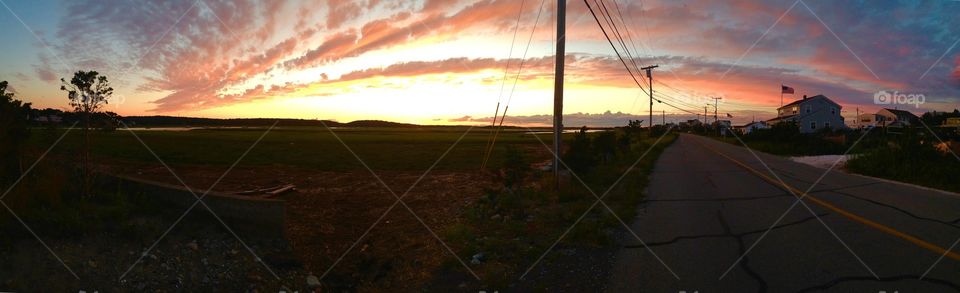 Sunset on a hot summer night