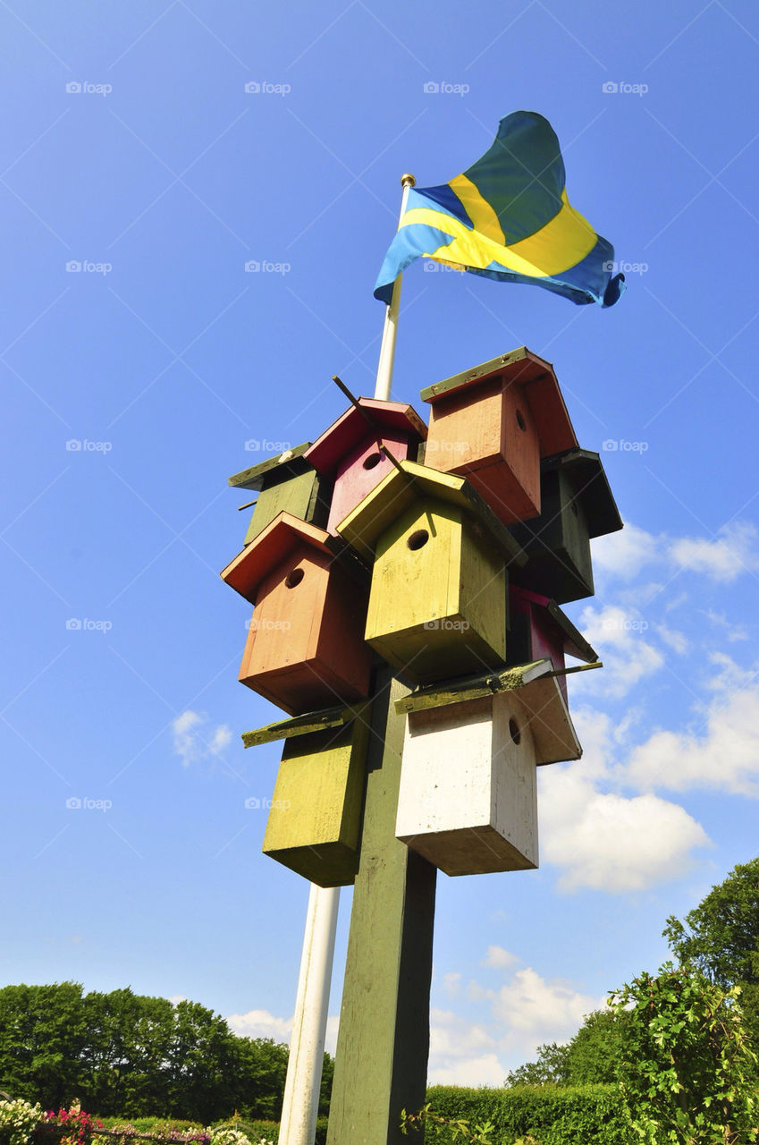 sky sweden colourful flag by hkjohan