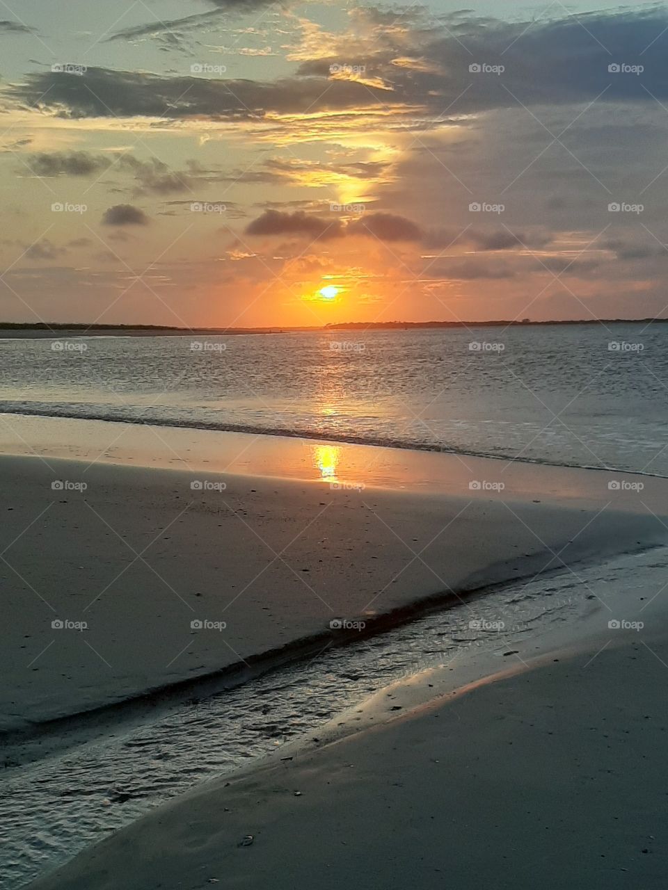 sunset on the island