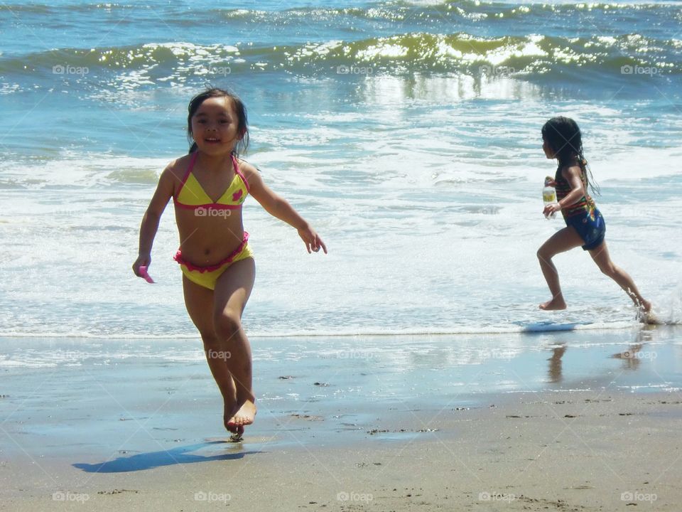 Running on the beach