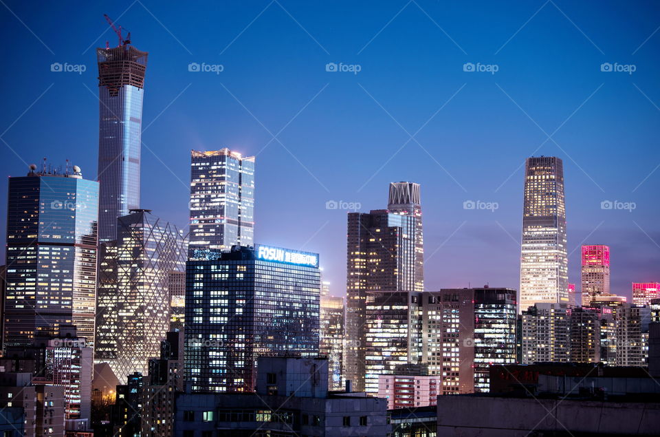 china, Beijing, window light, blue bour, CBS, Guomao