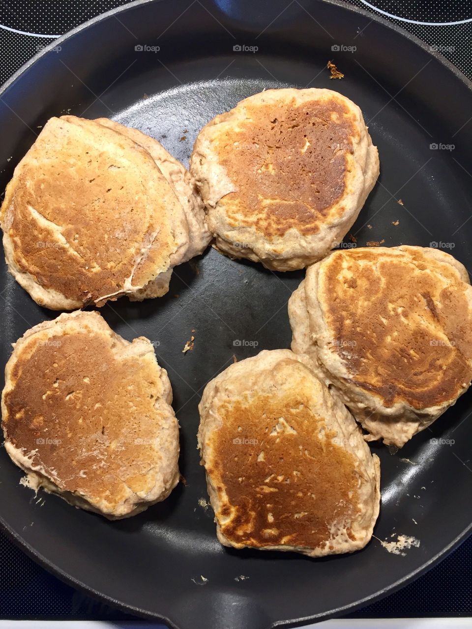 Baked food in frying pan