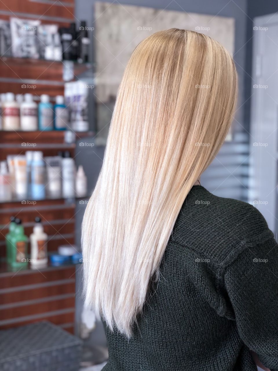 Blonde balayage on long hair