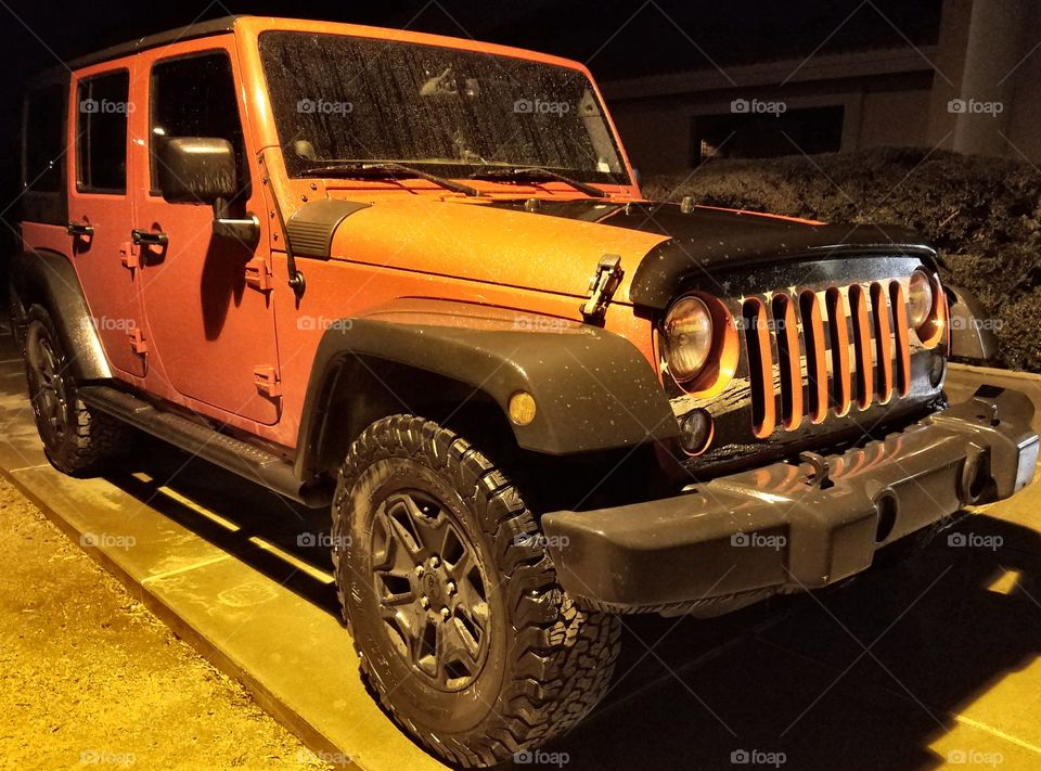 2014 Jeep Wrangler Unlimited on a rainy night in the Sonoran Desert!