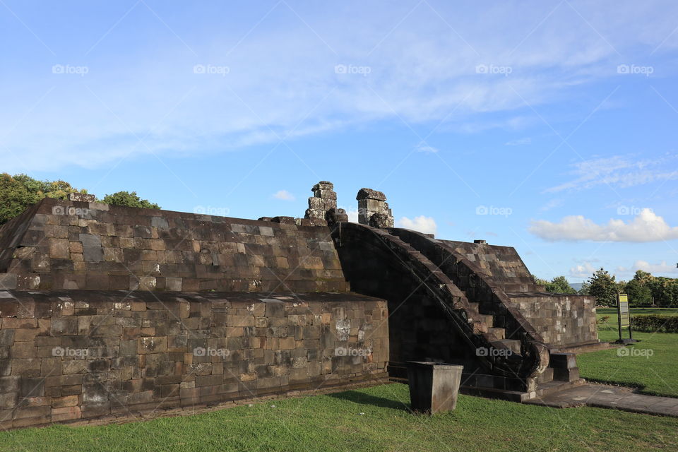 Ancient platform, used for burning death bodies. Inside the site of ratu boko, near Jogjakarta, Indonesia