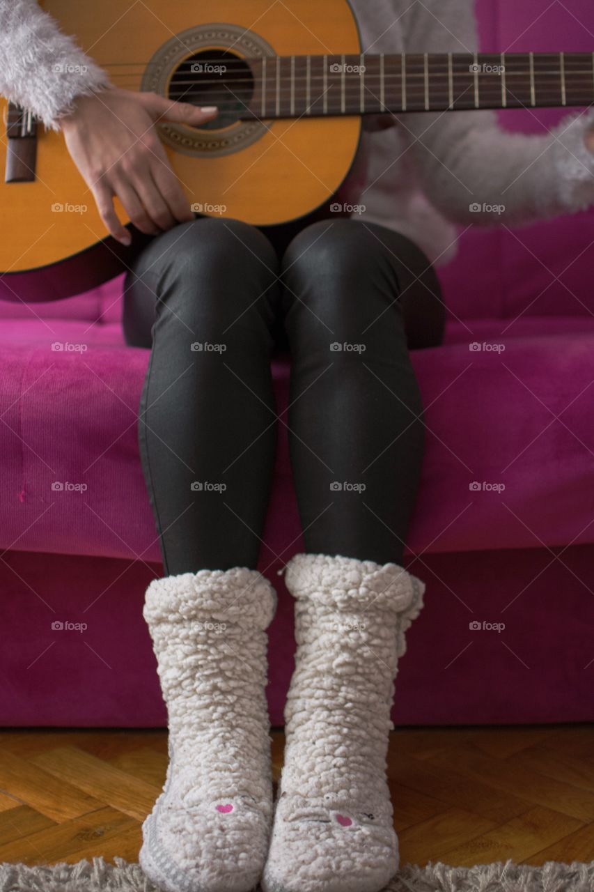 A girl and her guitar