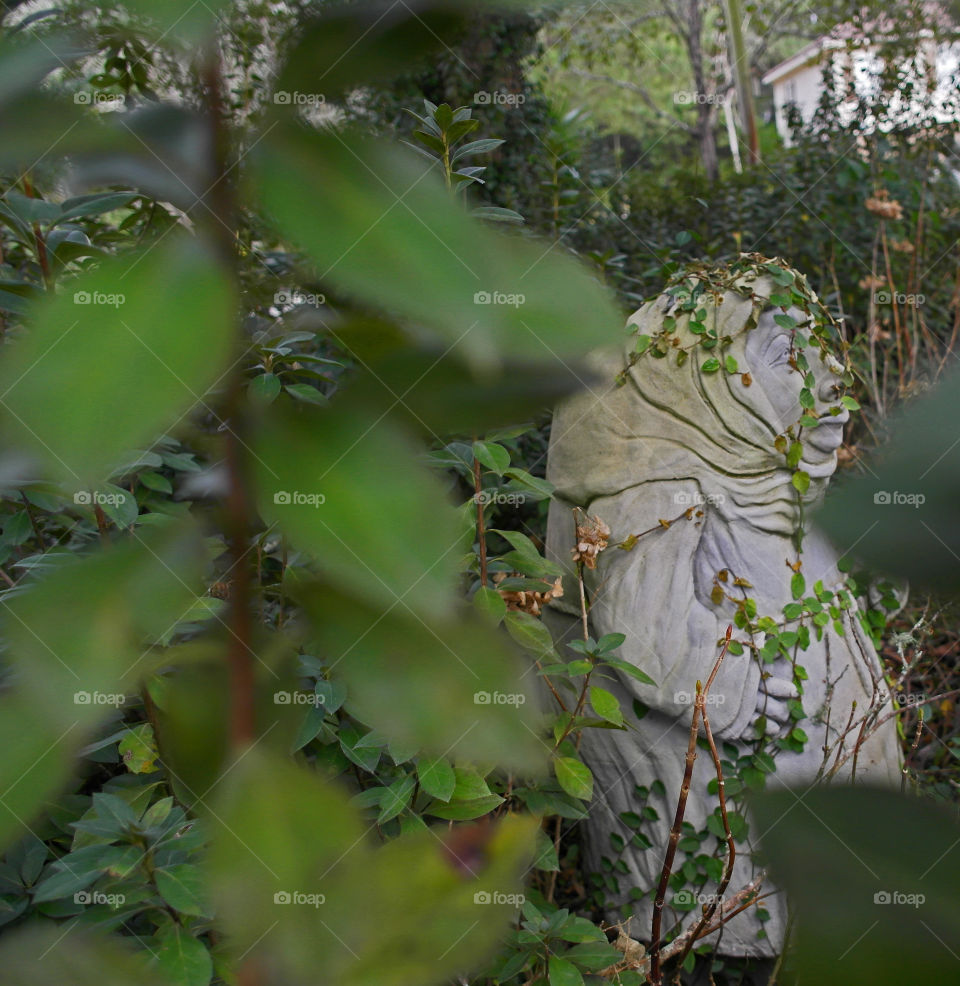 Religious statue in the garden