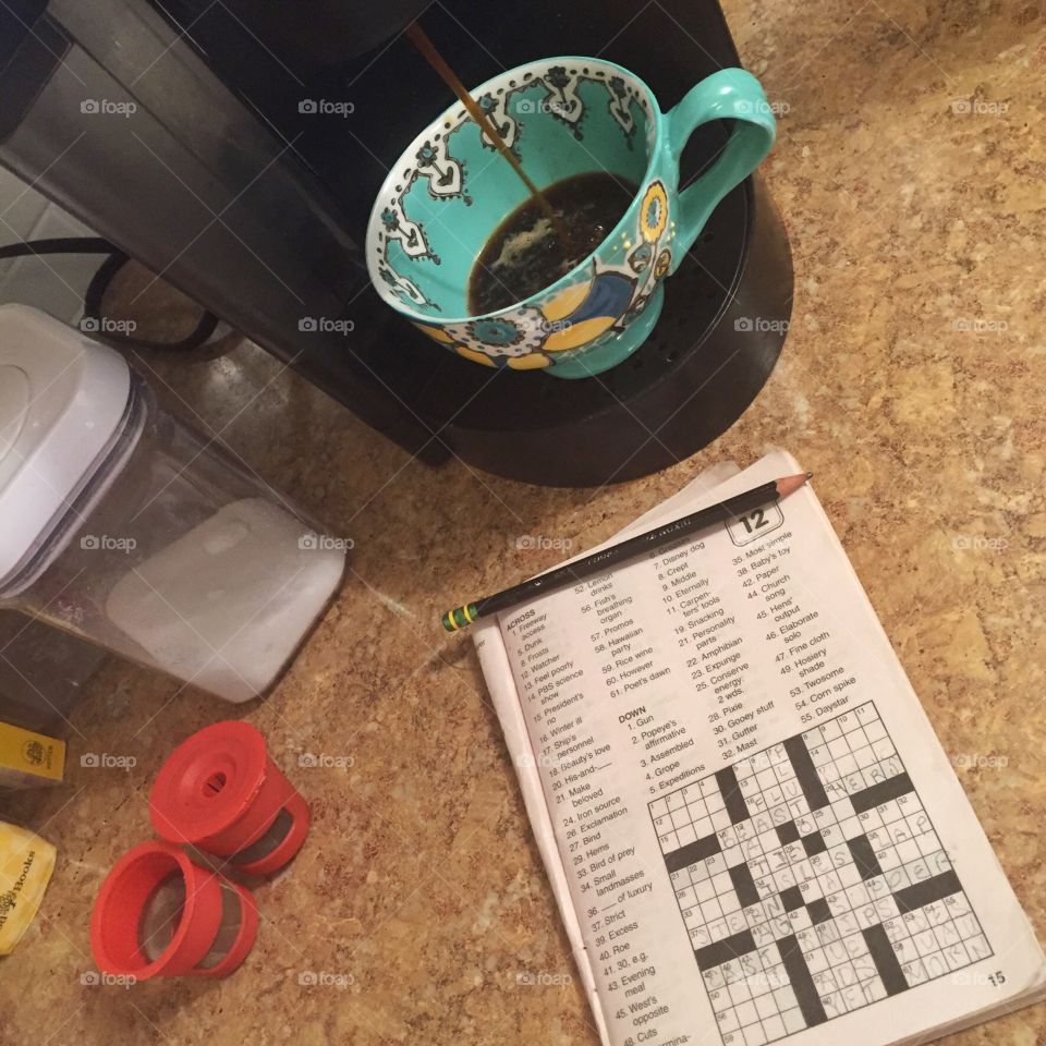 Coffee and crossword. Coffee and crossword 