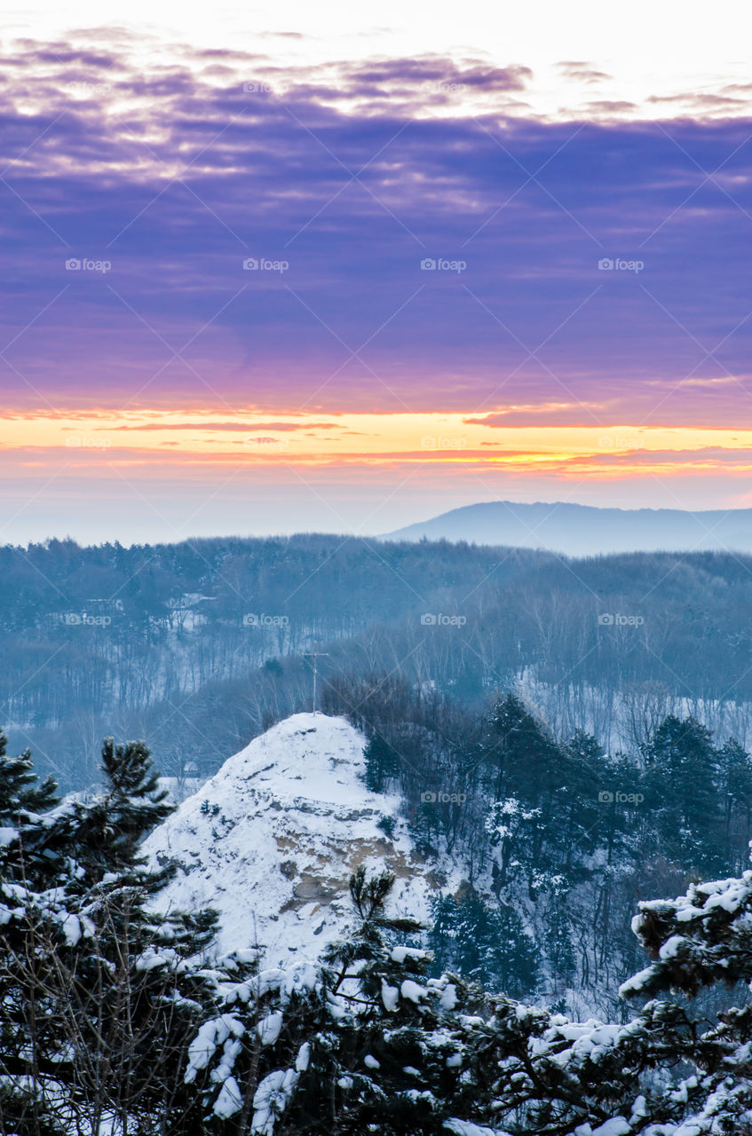 Nature landscape during sunset