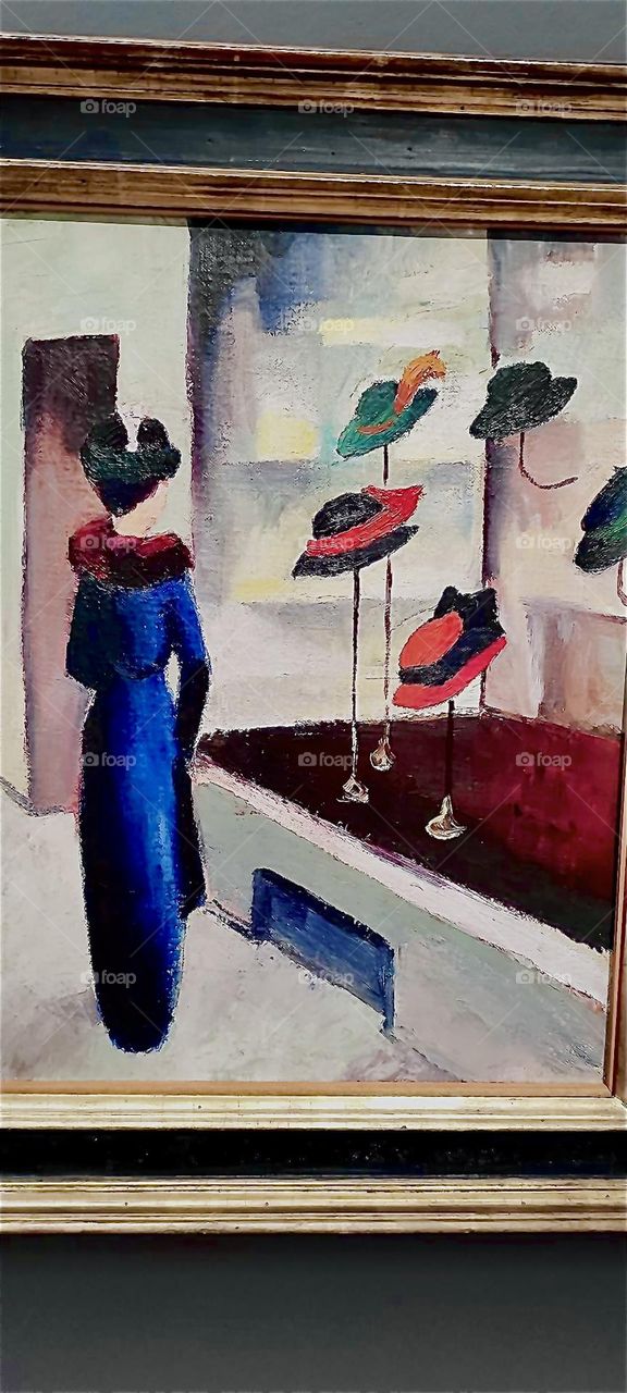 This painting is part of the „Der blaue Reiter“, „The blue Rider“ series of works from the turn of the Twentieth Century on exhibit at the „Lenbachhaus“ in the „Luisenstraße“ in „Munich“, „Bavaria“, Germany. 2023. Hypnotic Productions