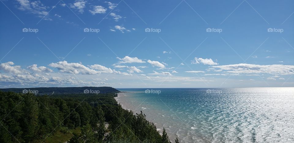 Lake Michigan shoreline down M22
