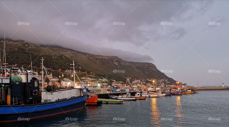 Fishing boats at Kalk Bay Harbour, Cape Town, South Africa