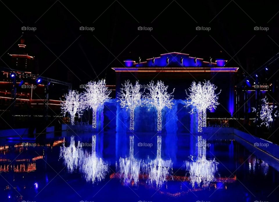 Ice rink in blue colour