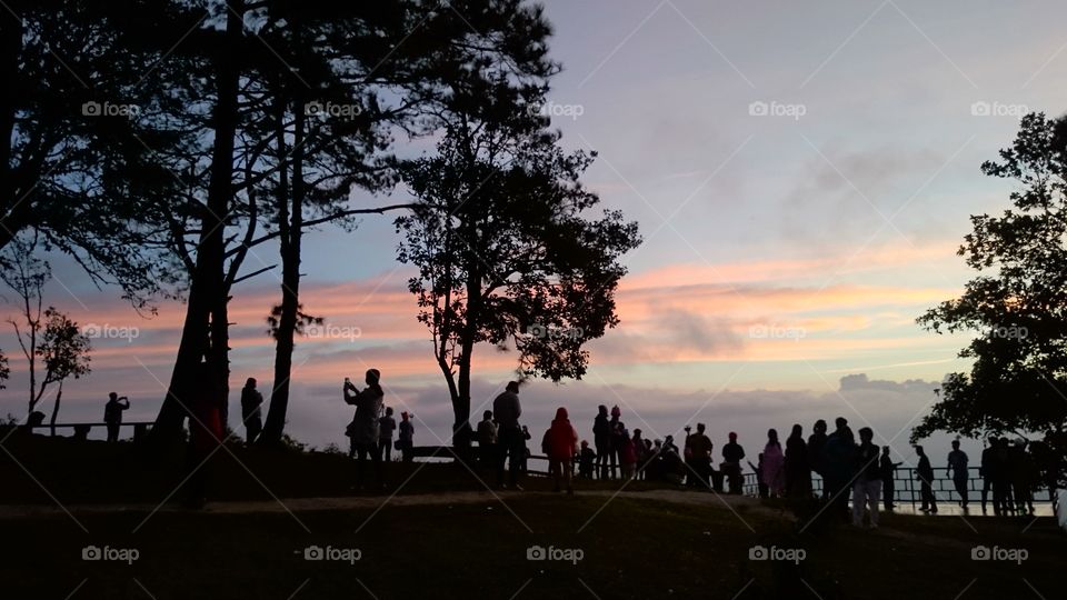 PhuRuea view point. PhuRuea view point at PhuRuea national park in Loei, Thailand 
06:02 a.m 31 Oct. 2015 
.
.morning sunshine