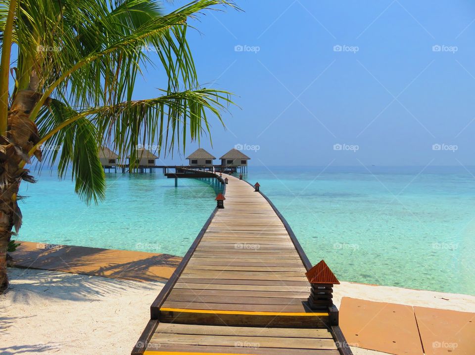 Bungalow village on the sea, Maldives 