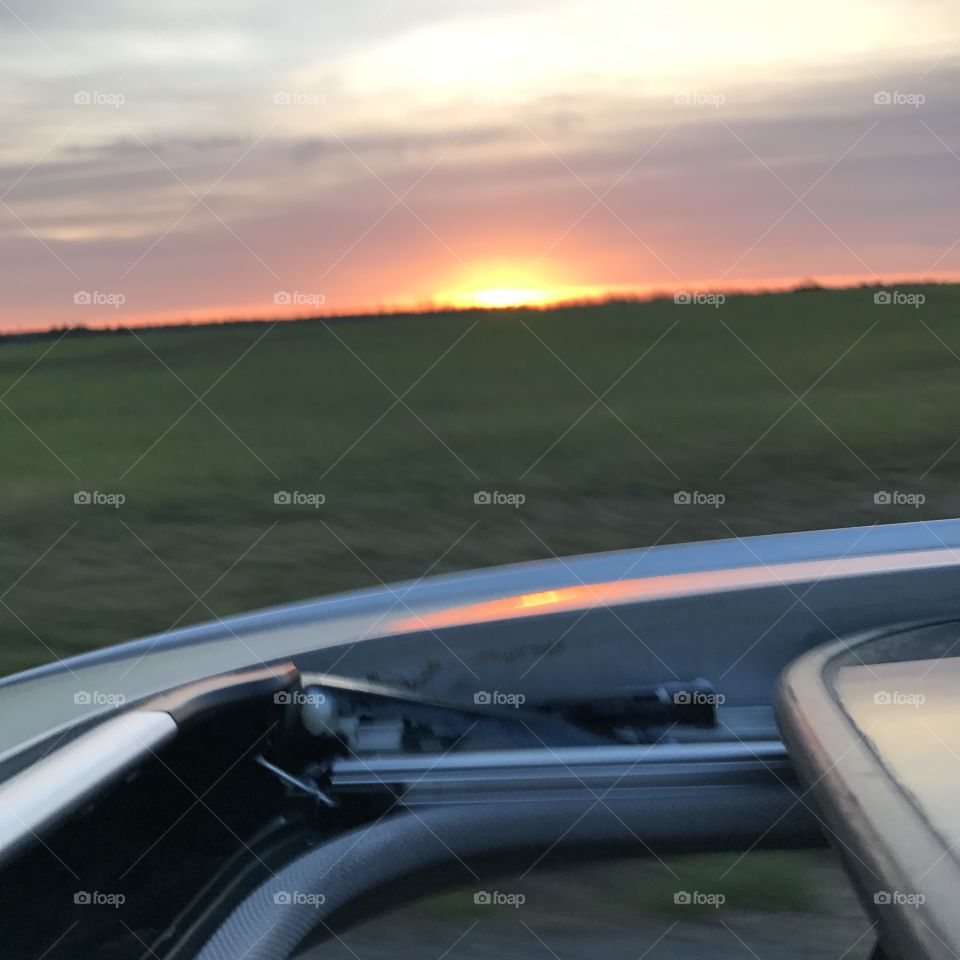 Sunset on the moonroof. 
