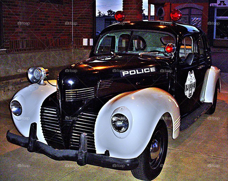 Vintage police car