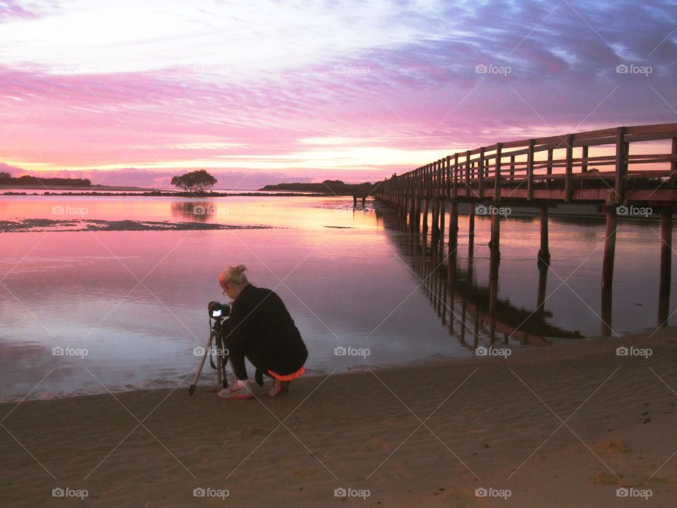 Taking photos at first light 