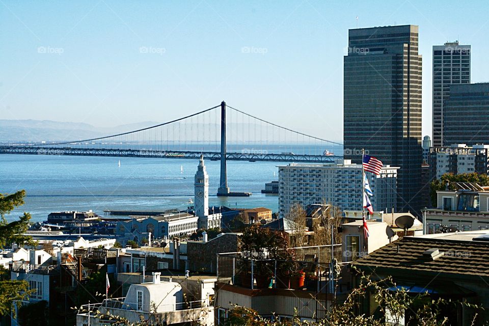 Cityscape with a bridge 