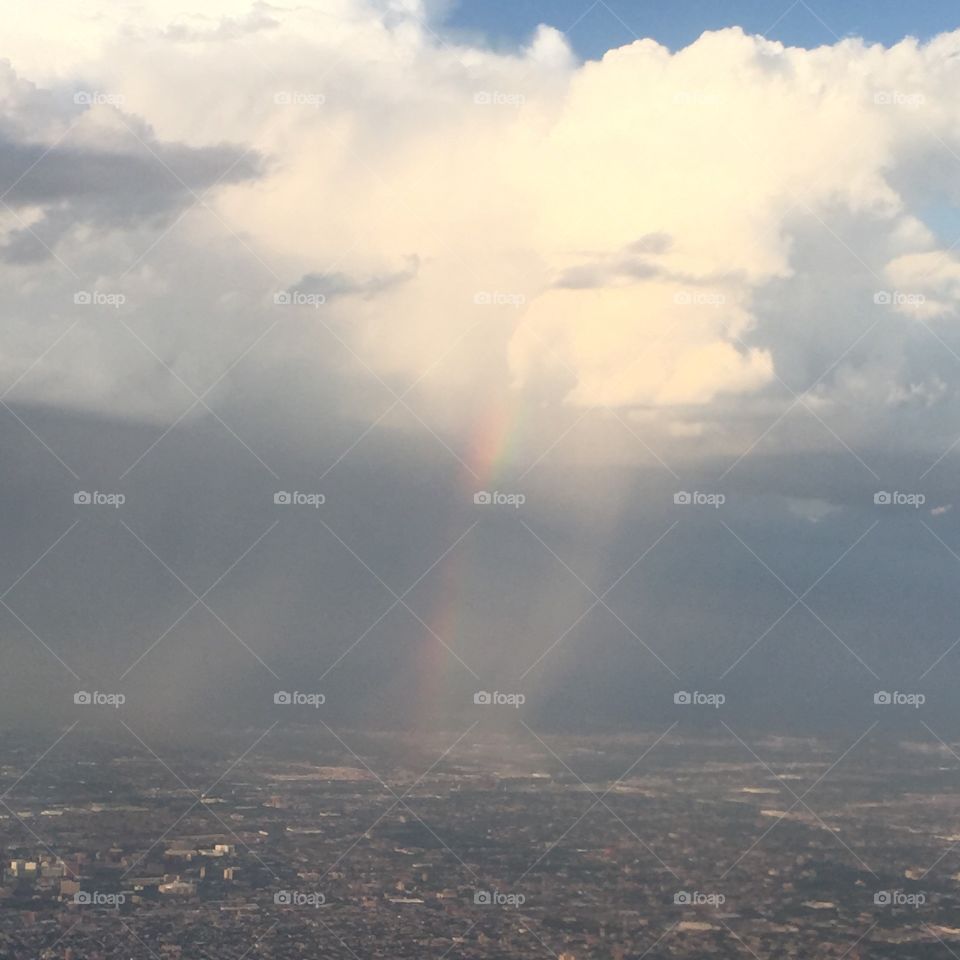 Rainbow view from a plane