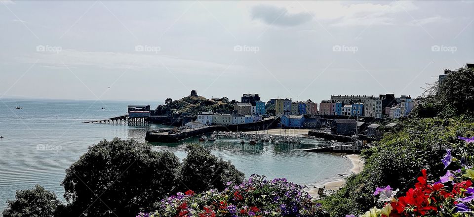 Tenby north beach and harbour