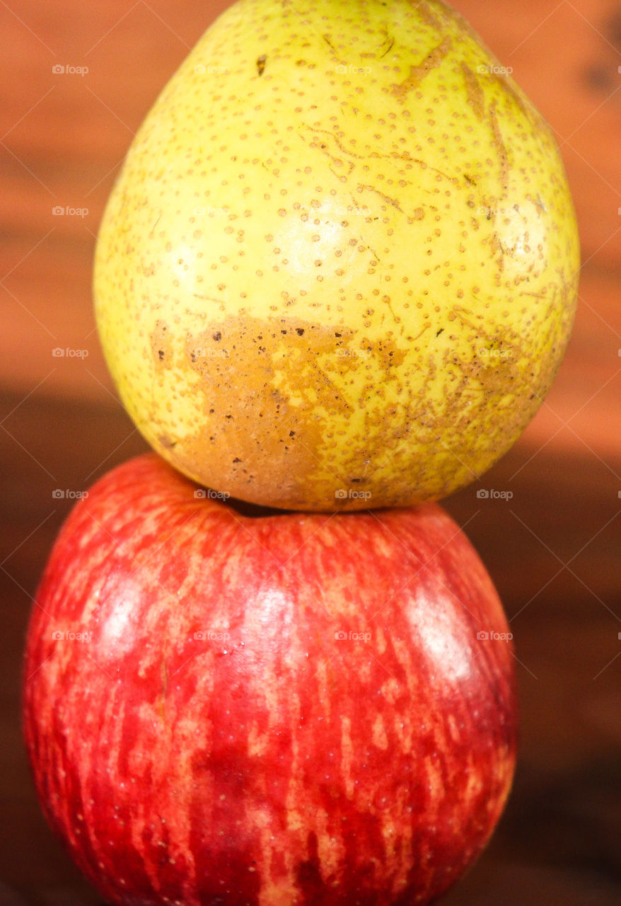 apple and pear with