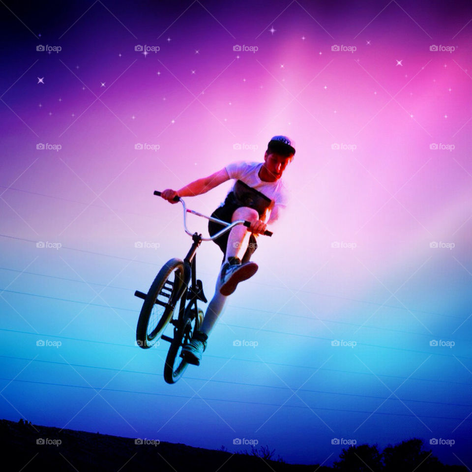sky bicycle pink sports by macphotographyuk