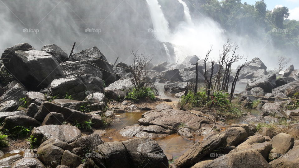 Bottom of Athirappally waterfalls thrissur kerala..
