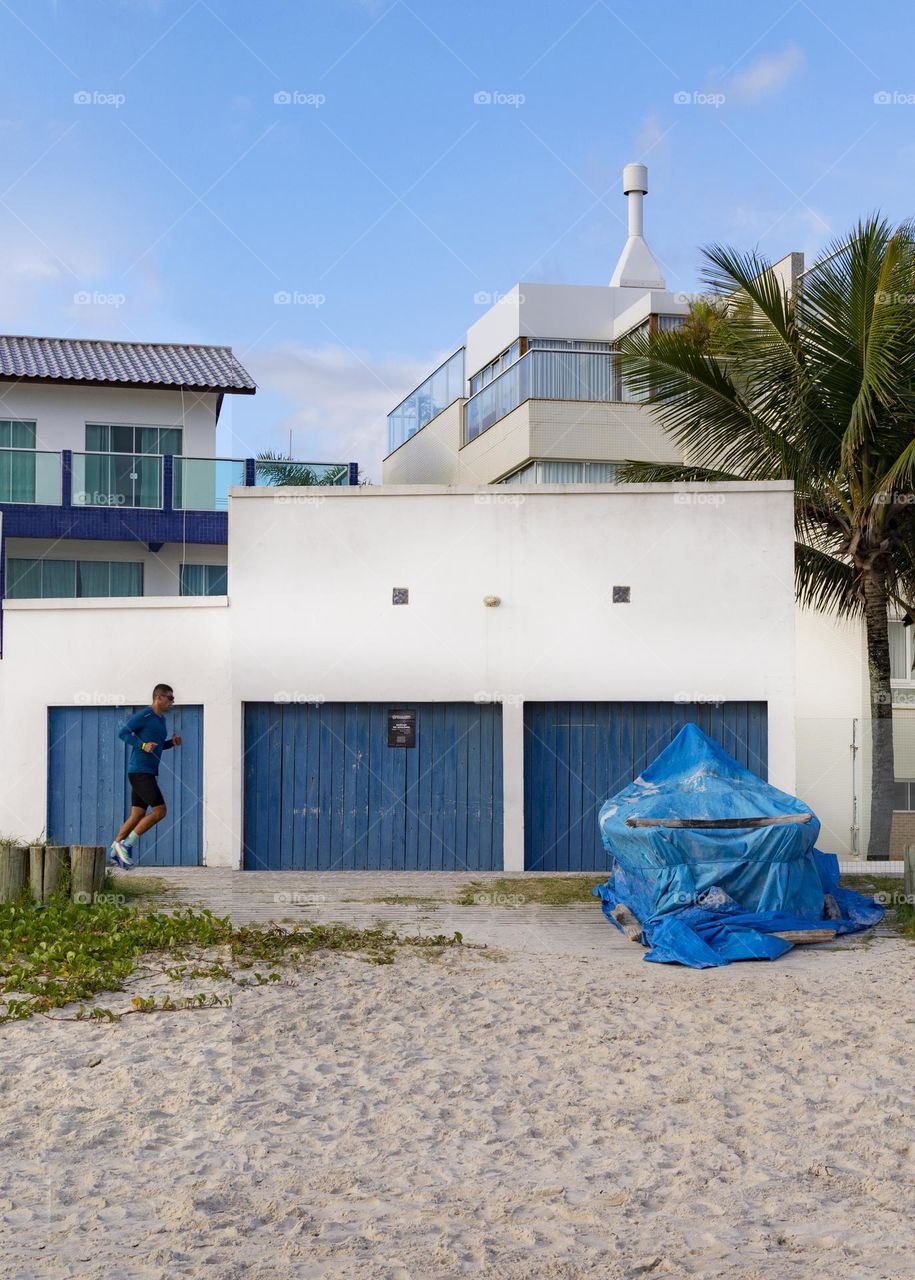 man running early in the morning