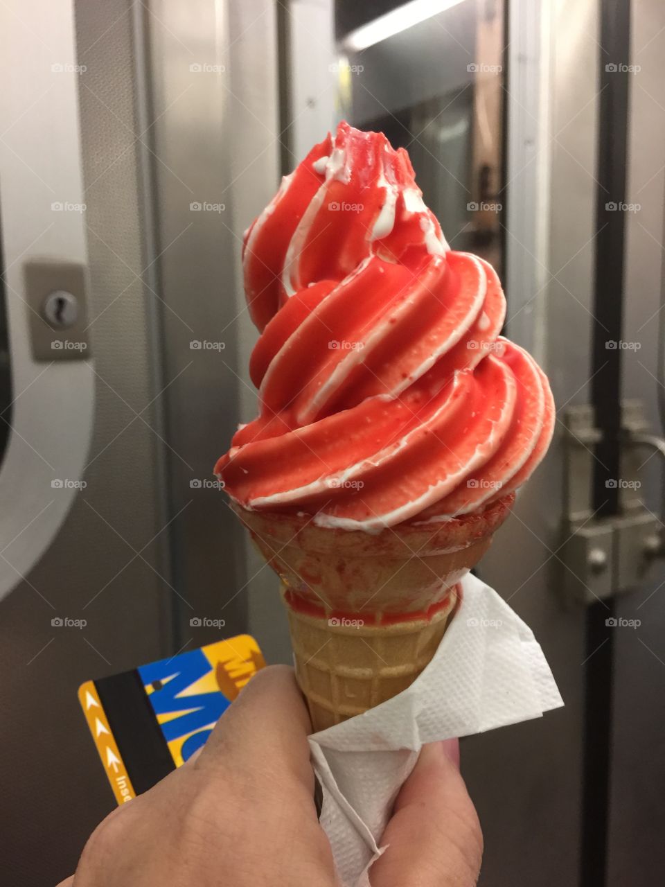 NYC Ice Cream N' MetroCard. Me showing my NYC ice cream cone and MetroCard