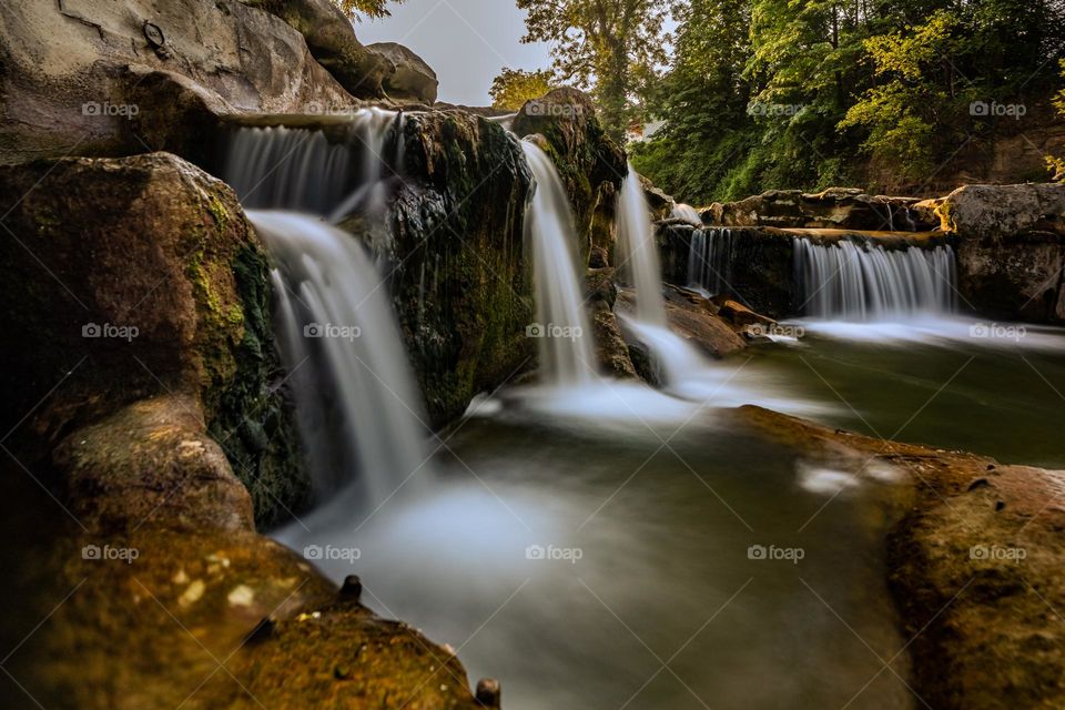 Waterfall in Winterthur in switzerland in the early morning