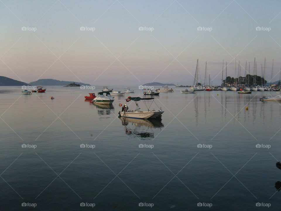 boats sea fishing island by jeanello