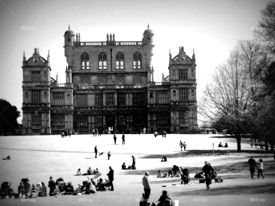 black and white architecture. batman castle in England